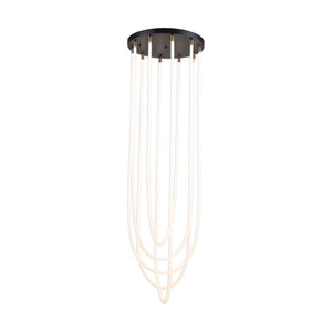 Artcraft - AC6812BK - LED Chandelier - Cascata - Black and Brushed Brass