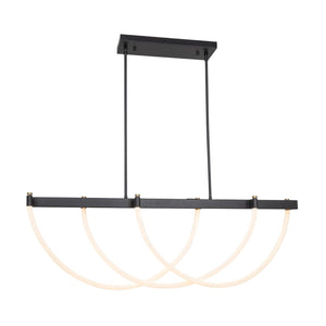 Artcraft - AC6813BK - LED Island Pendant - Cascata - Black and Brushed Brass