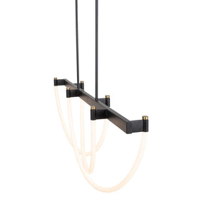 Artcraft - AC6813BK - LED Island Pendant - Cascata - Black and Brushed Brass