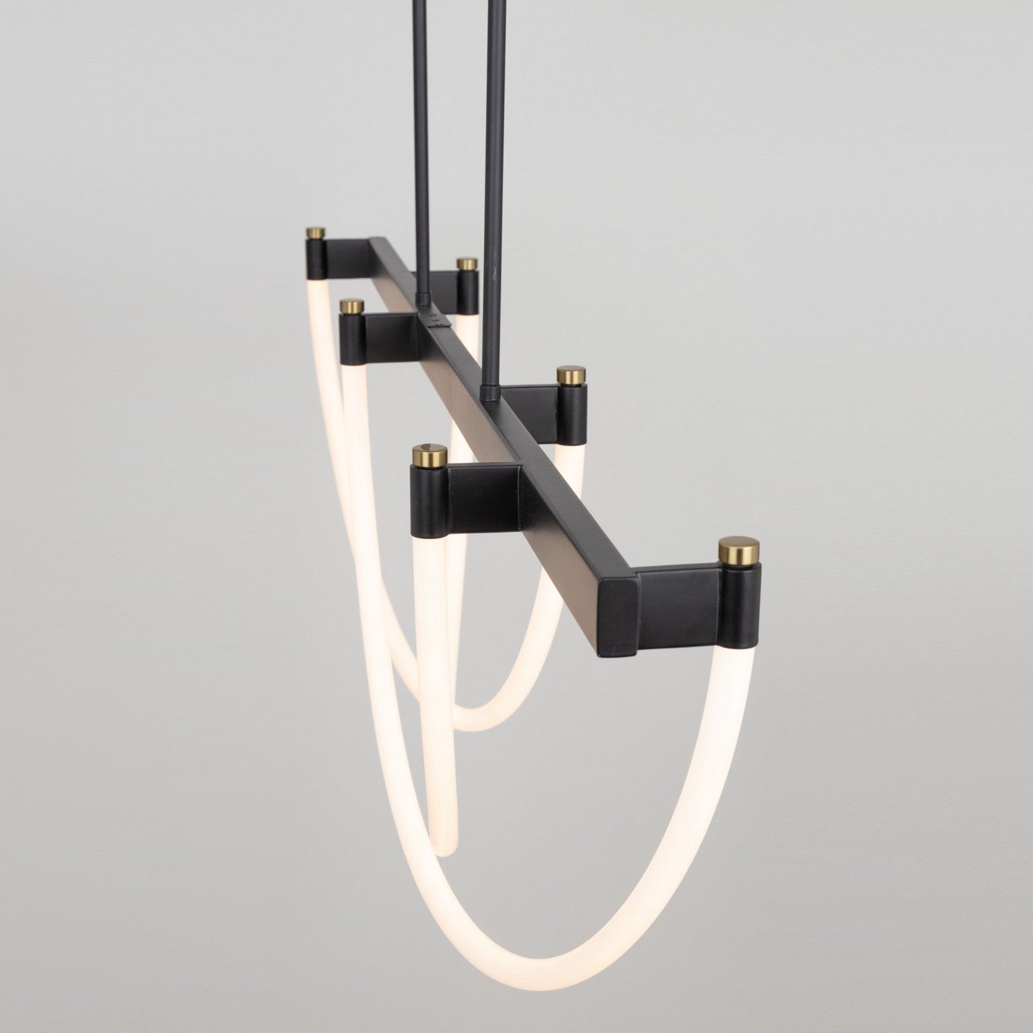 Artcraft - AC6813BK - LED Island Pendant - Cascata - Black and Brushed Brass