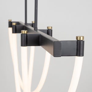 Artcraft - AC6813BK - LED Island Pendant - Cascata - Black and Brushed Brass