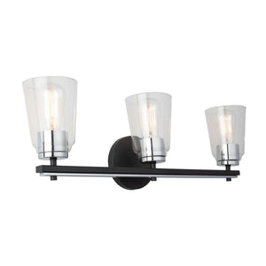 Artcraft - AC11933NB - Three Light Bathroom Vanity - Essex - Black and Chrome