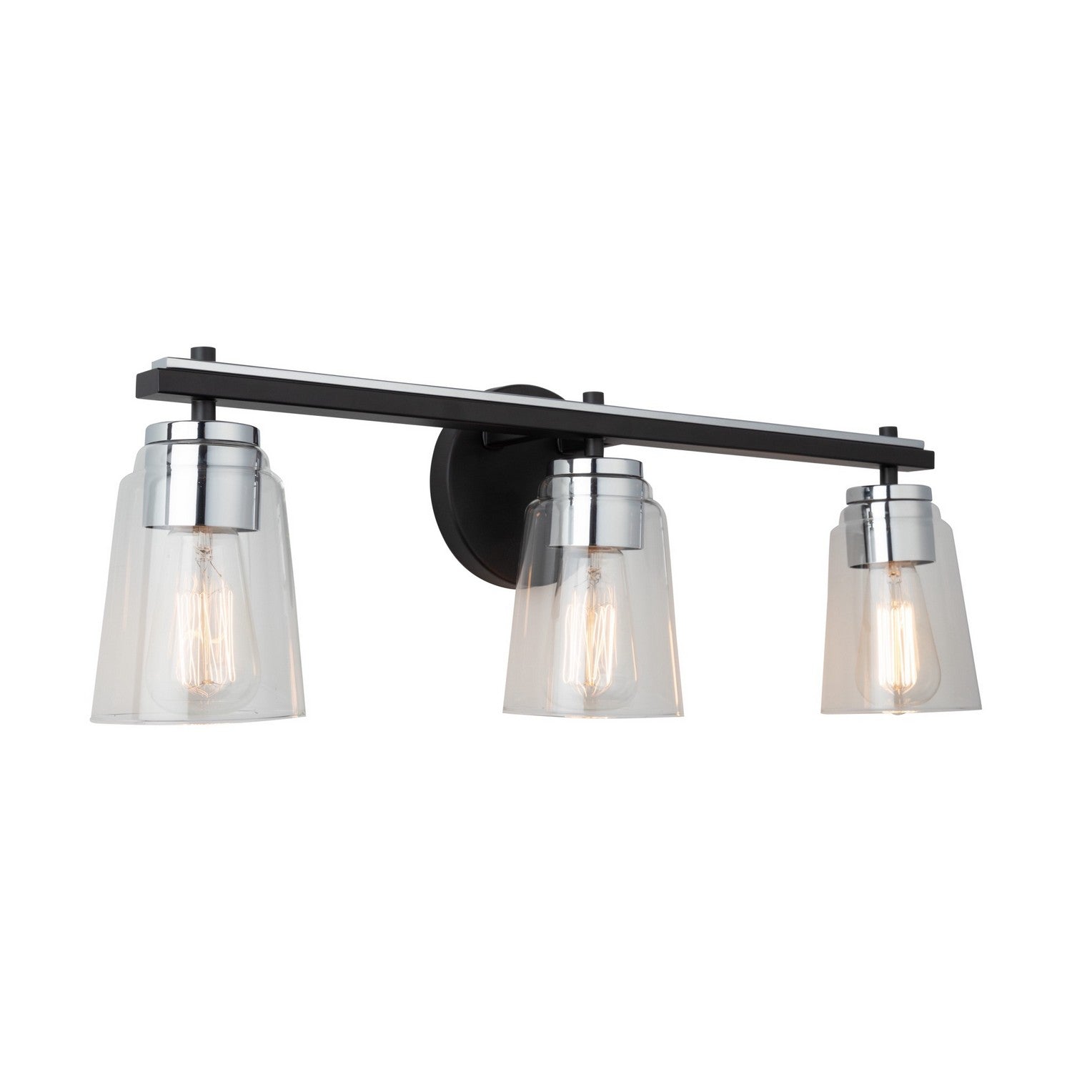 Artcraft - AC11933NB - Three Light Bathroom Vanity - Essex - Black and Chrome