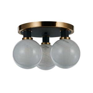 Artcraft - AC11873SW - Three Light Pendant - Gem - Black and Brushed Brass