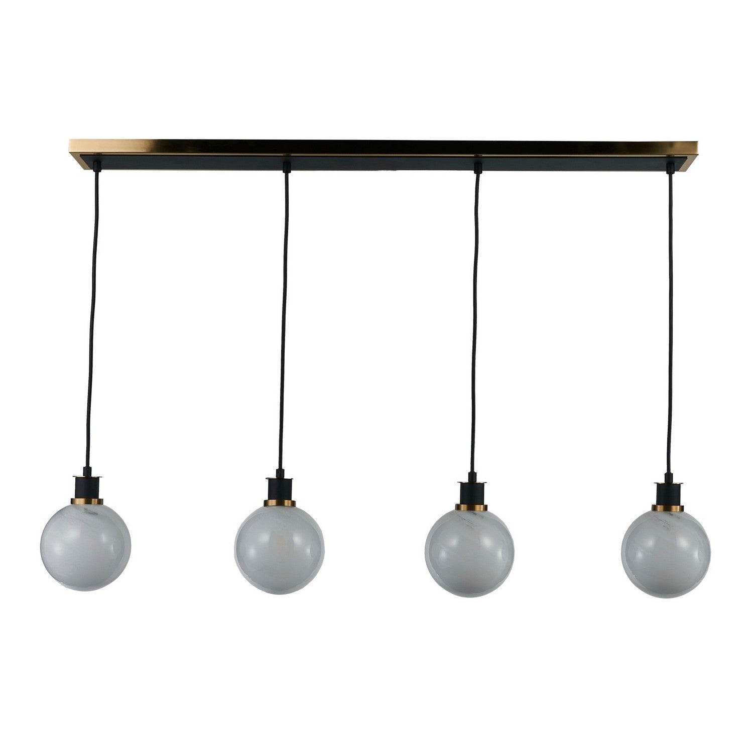 Artcraft - AC11874SW - Four Light Island/Pool Table - Gem - Black and Brushed Brass