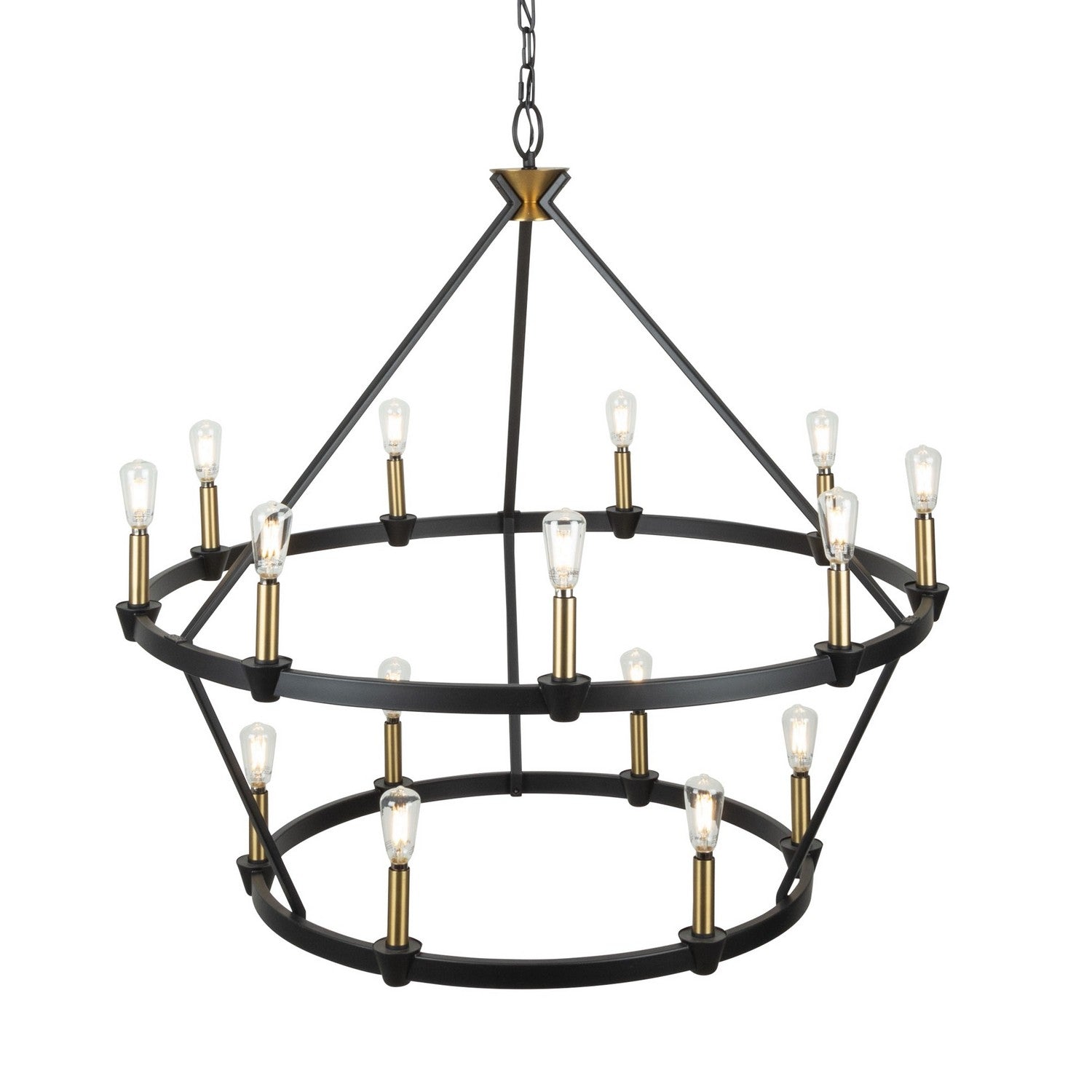 Artcraft - AC11985BB - 15 Light Chandelier - Notting Hill - Black and Brushed Brass