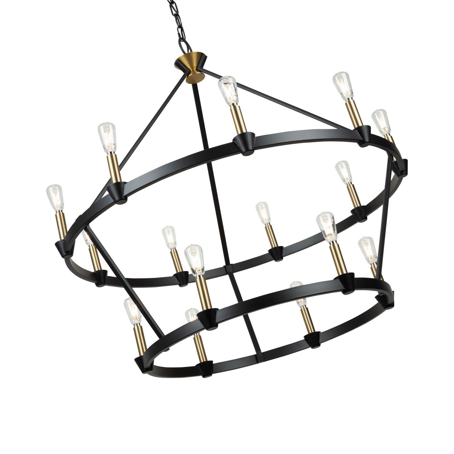 Artcraft - AC11985BB - 15 Light Chandelier - Notting Hill - Black and Brushed Brass