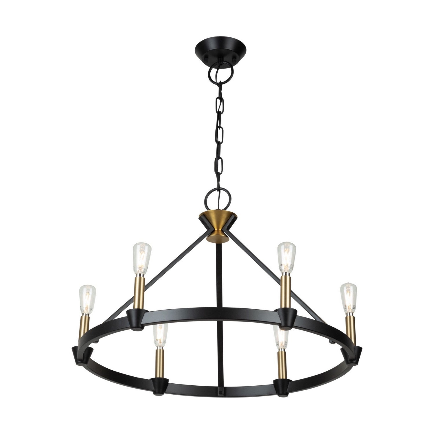 Artcraft - AC11986BB - Six Light Chandelier - Notting Hill - Black and Brushed Brass