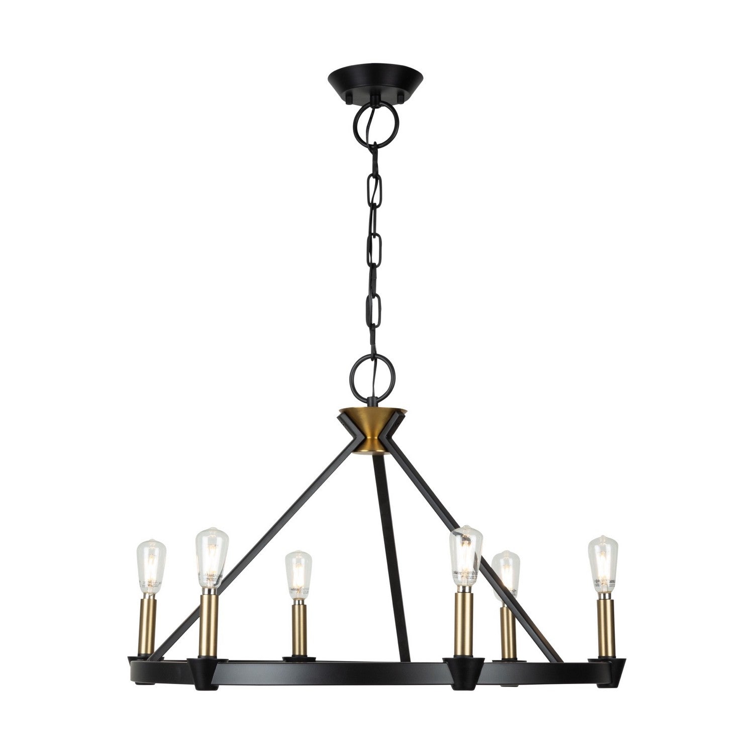 Artcraft - AC11986BB - Six Light Chandelier - Notting Hill - Black and Brushed Brass