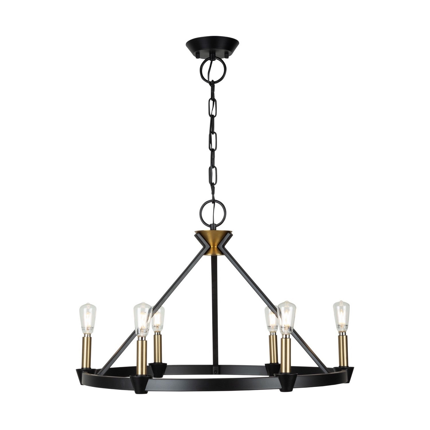 Artcraft - AC11986BB - Six Light Chandelier - Notting Hill - Black and Brushed Brass