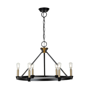 Artcraft - AC11986BB - Six Light Chandelier - Notting Hill - Black and Brushed Brass