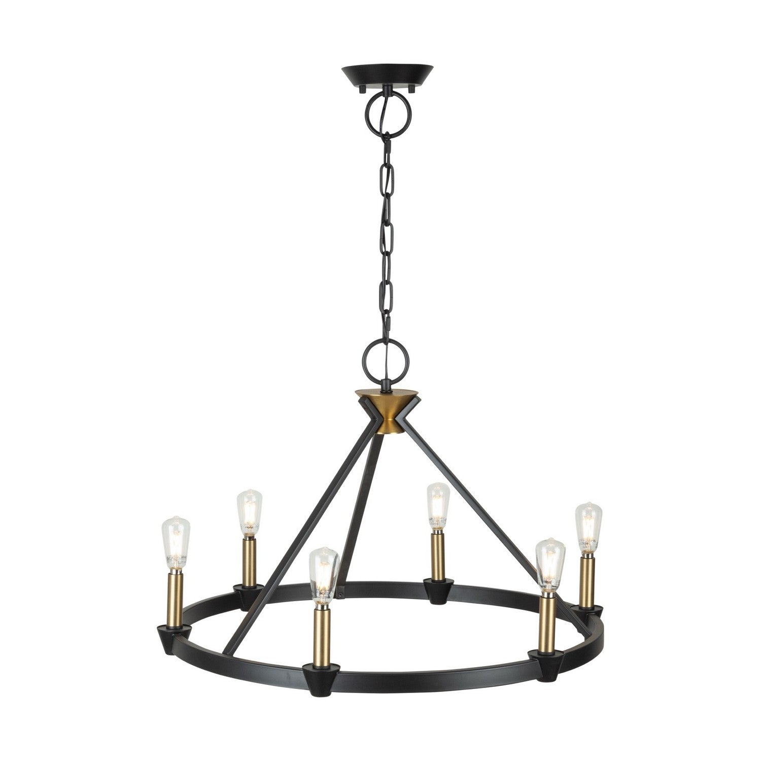 Artcraft - AC11986BB - Six Light Chandelier - Notting Hill - Black and Brushed Brass