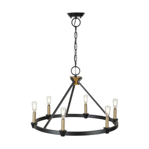 Artcraft - AC11986BB - Six Light Chandelier - Notting Hill - Black and Brushed Brass