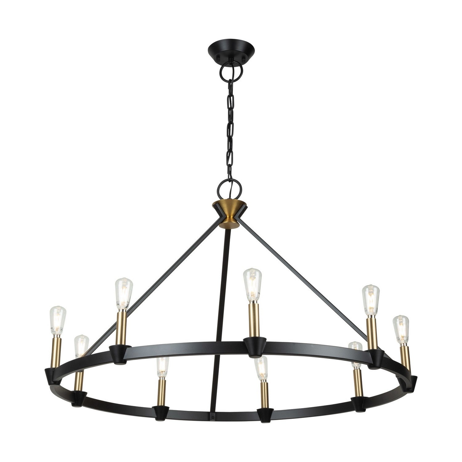 Artcraft - AC11989BB - Nine Light Chandelier - Notting Hill - Black and Brushed Brass