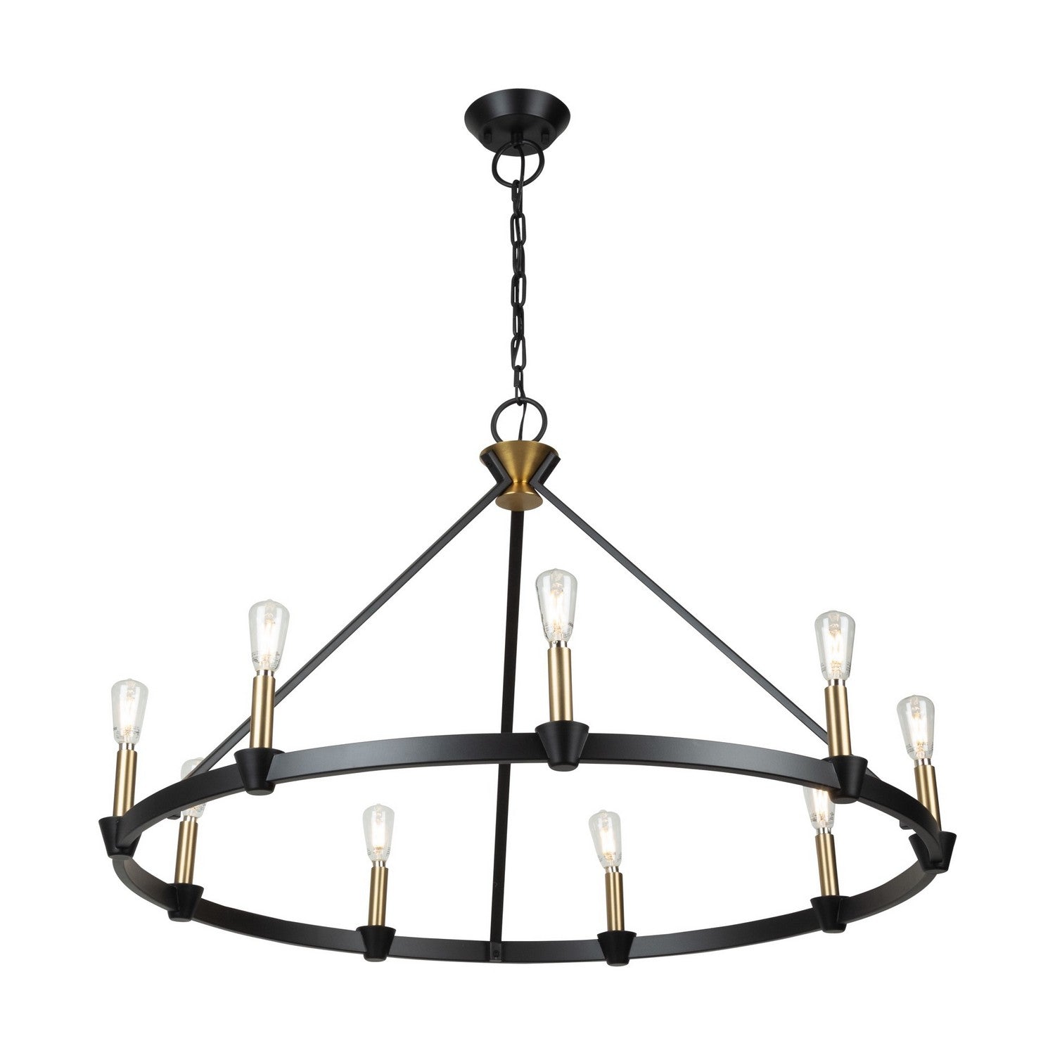 Artcraft - AC11989BB - Nine Light Chandelier - Notting Hill - Black and Brushed Brass