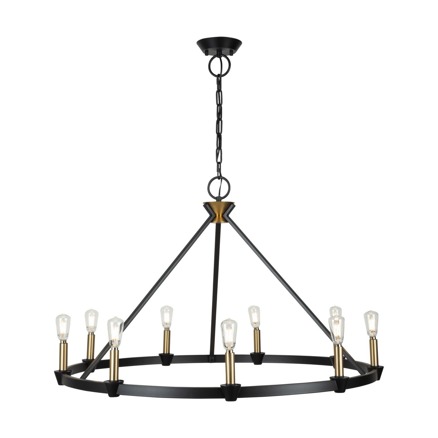 Artcraft - AC11989BB - Nine Light Chandelier - Notting Hill - Black and Brushed Brass