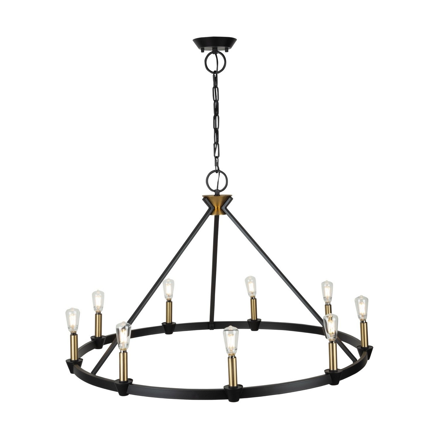 Artcraft - AC11989BB - Nine Light Chandelier - Notting Hill - Black and Brushed Brass