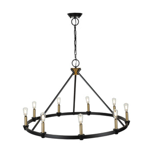 Artcraft - AC11989BB - Nine Light Chandelier - Notting Hill - Black and Brushed Brass