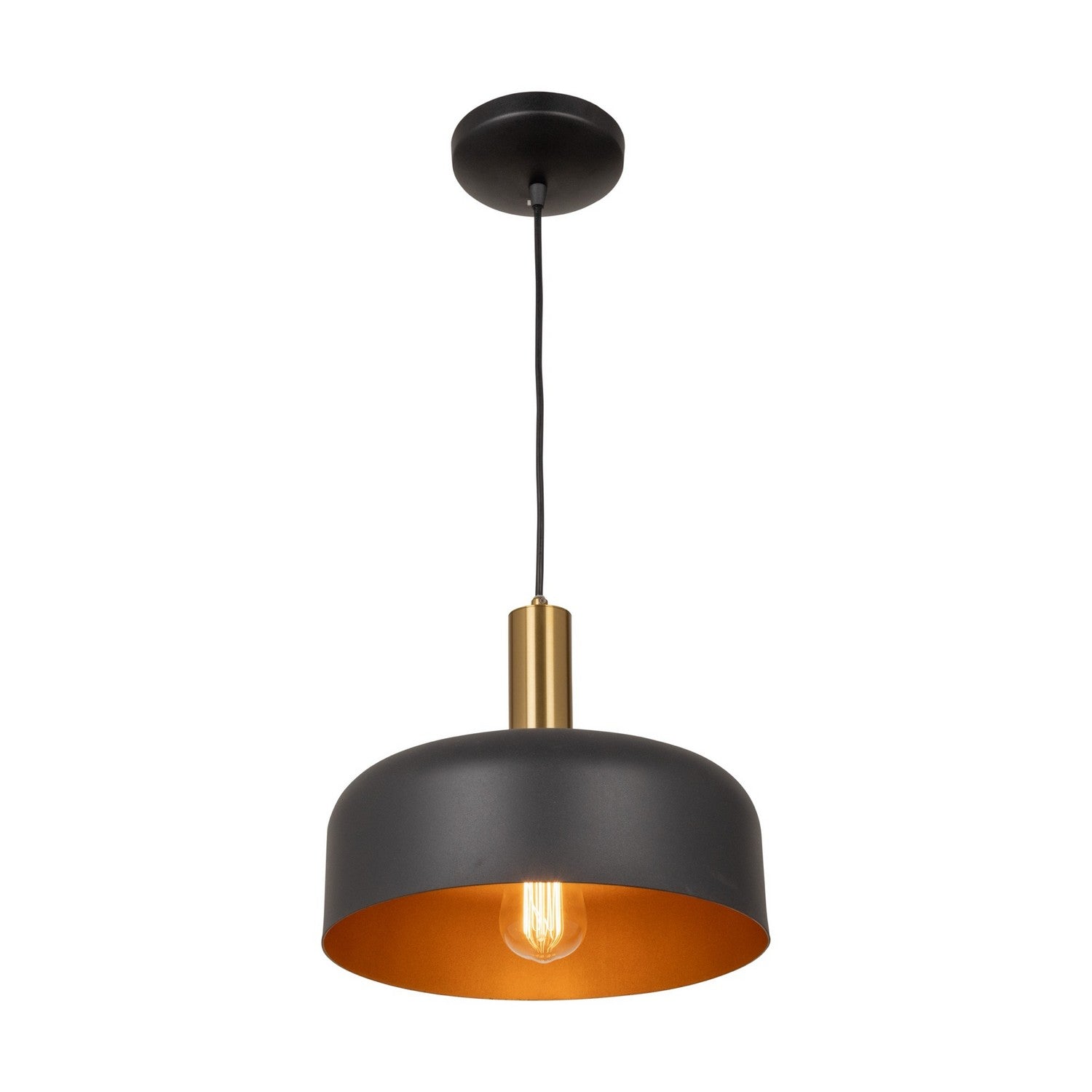 Artcraft - AC7421BB - One Light Pendant - Orsa - Black and Brushed Brass