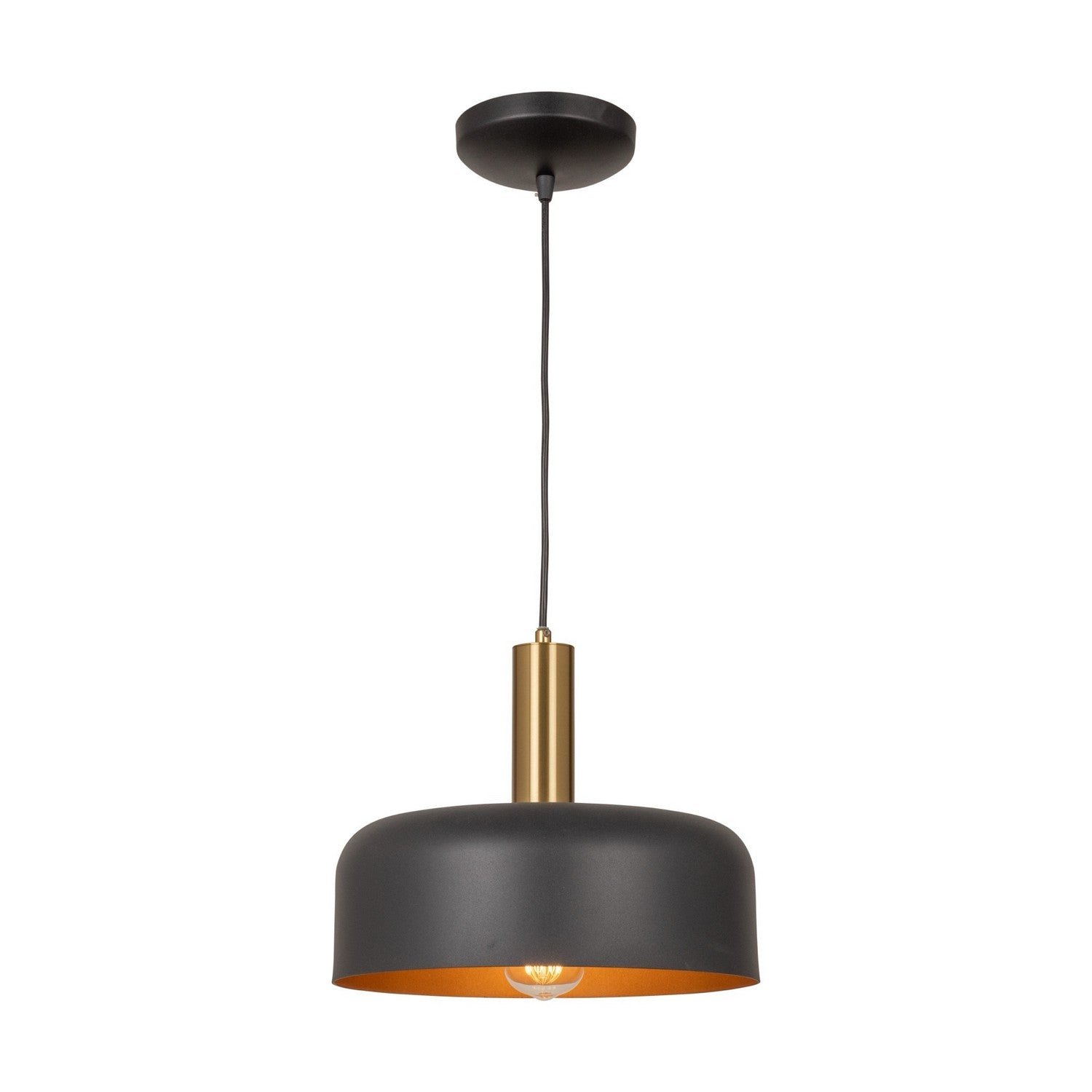 Artcraft - AC7421BB - One Light Pendant - Orsa - Black and Brushed Brass