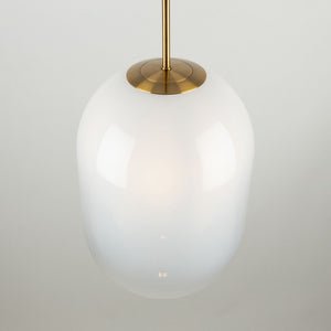 Artcraft - AC10630BR - One Light Pendant - Vita - White, Brass