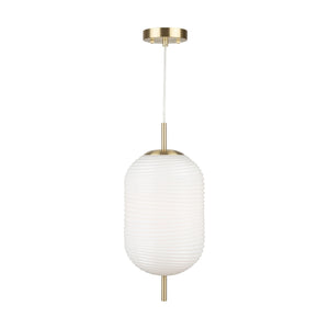 Artcraft - AC10631BR - One Light Pendant - Vita - White, Brass