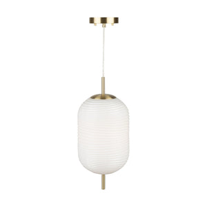 Artcraft - AC10631BR - One Light Pendant - Vita - White, Brass