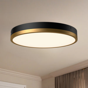 Alora - FM554215AGMB-5CCT - LED Flush Mount - Adelaide - Aged Gold/Matte Black