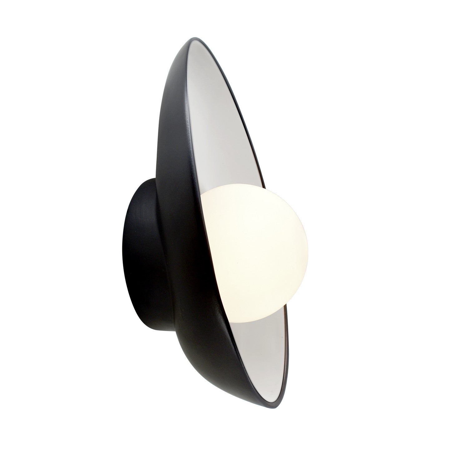 Justice Designs - CER-3045-BKMT - LED Wall Sconce - Ambiance - Gloss Black w/ Matte White