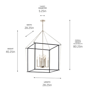 Kichler - 52628PN - Eight Light Foyer Pendant - Eisley - Polished Nickel