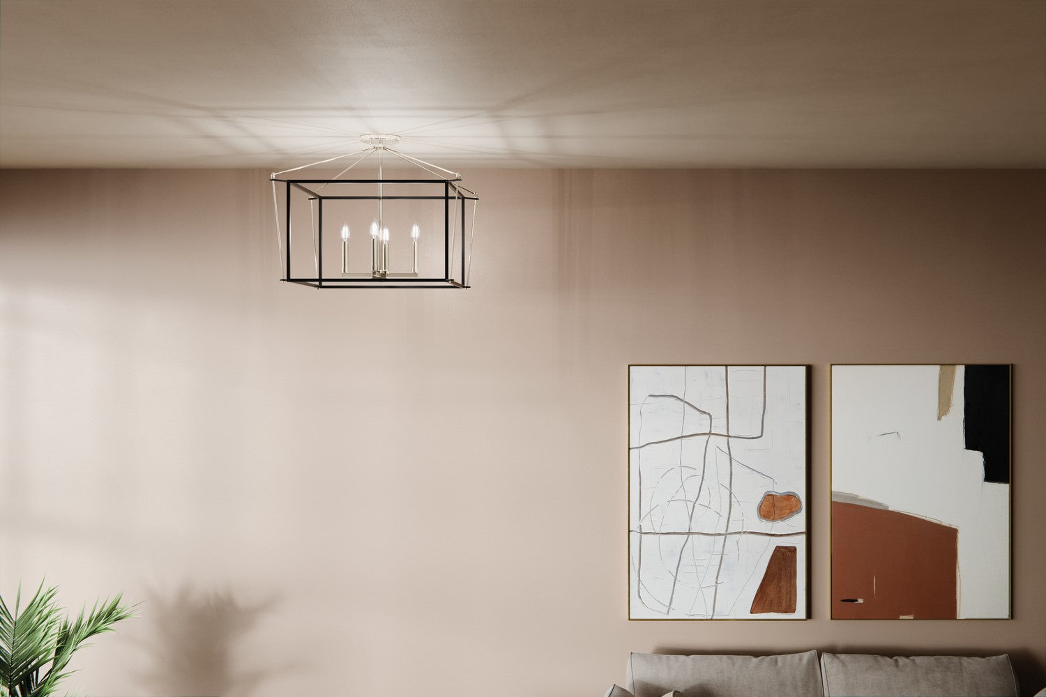 Kichler - 52632PN - Four Light Semi Flush Mount - Eisley - Polished Nickel