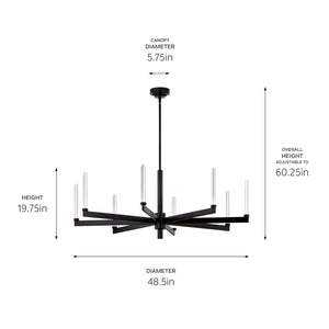 Kichler - 52668BK - LED Chandelier - Sycara - Black