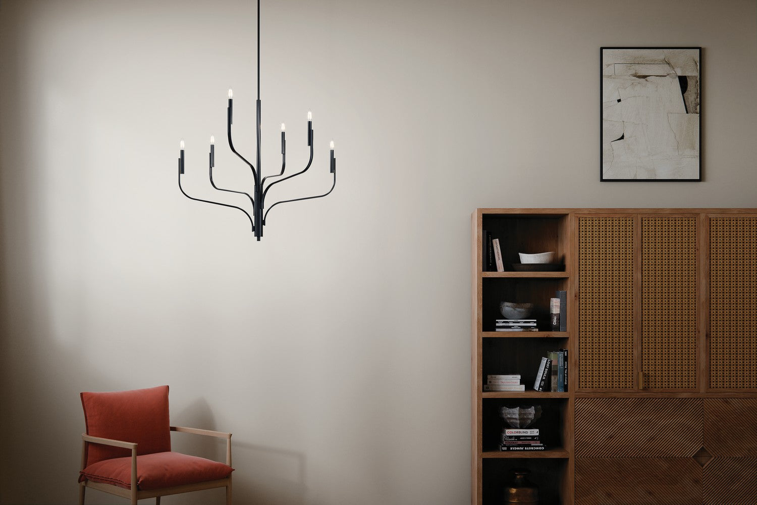 Kichler - 52673BK - Six Light Chandelier - Livadia - Black