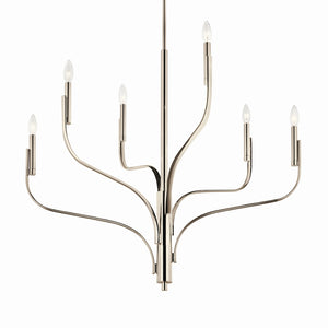 Kichler - 52673PN - Six Light Chandelier - Livadia - Polished Nickel