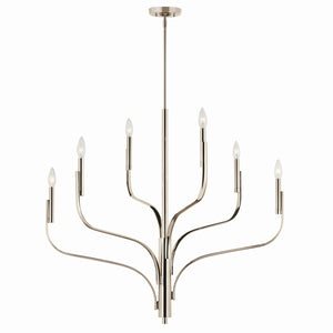 Kichler - 52673PN - Six Light Chandelier - Livadia - Polished Nickel