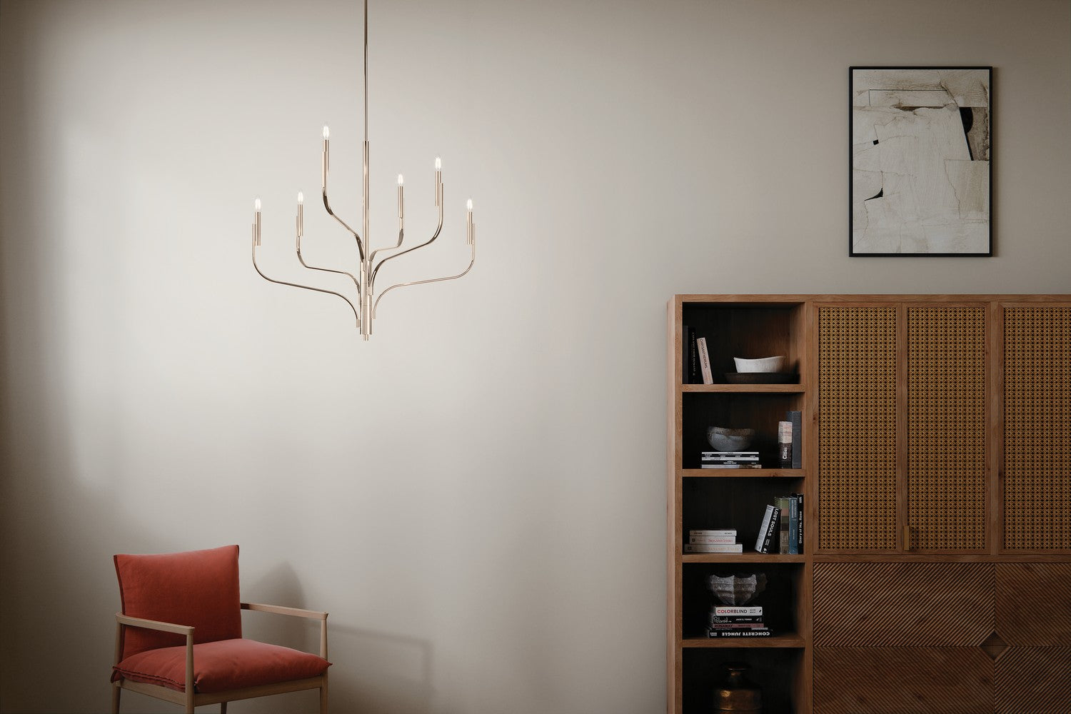 Kichler - 52673PN - Six Light Chandelier - Livadia - Polished Nickel
