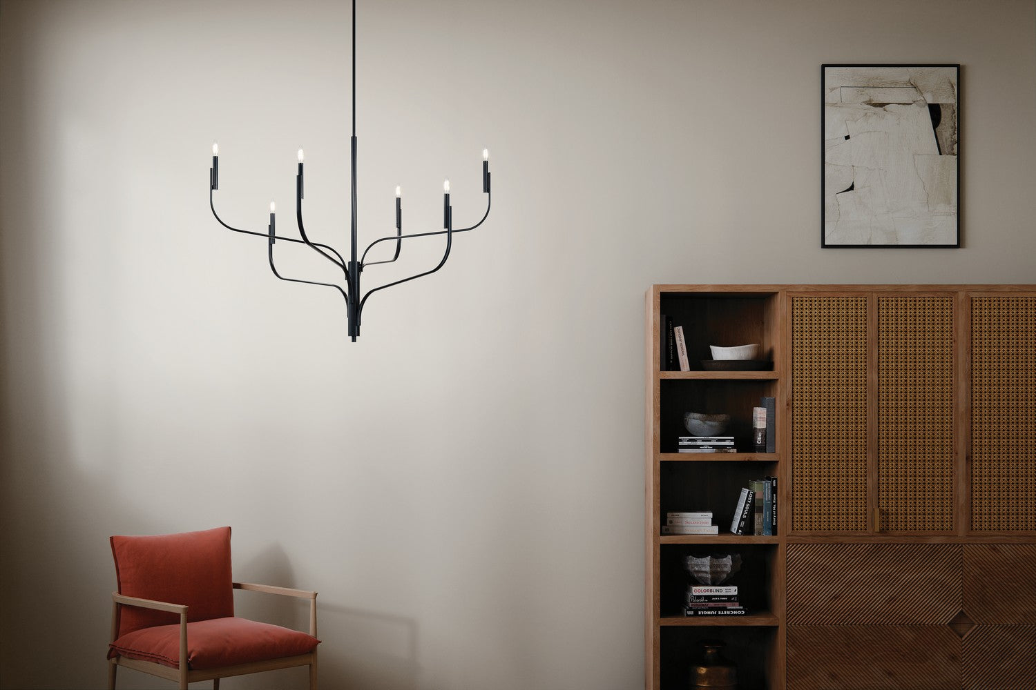 Kichler - 52674BK - Six Light Chandelier - Livadia - Black