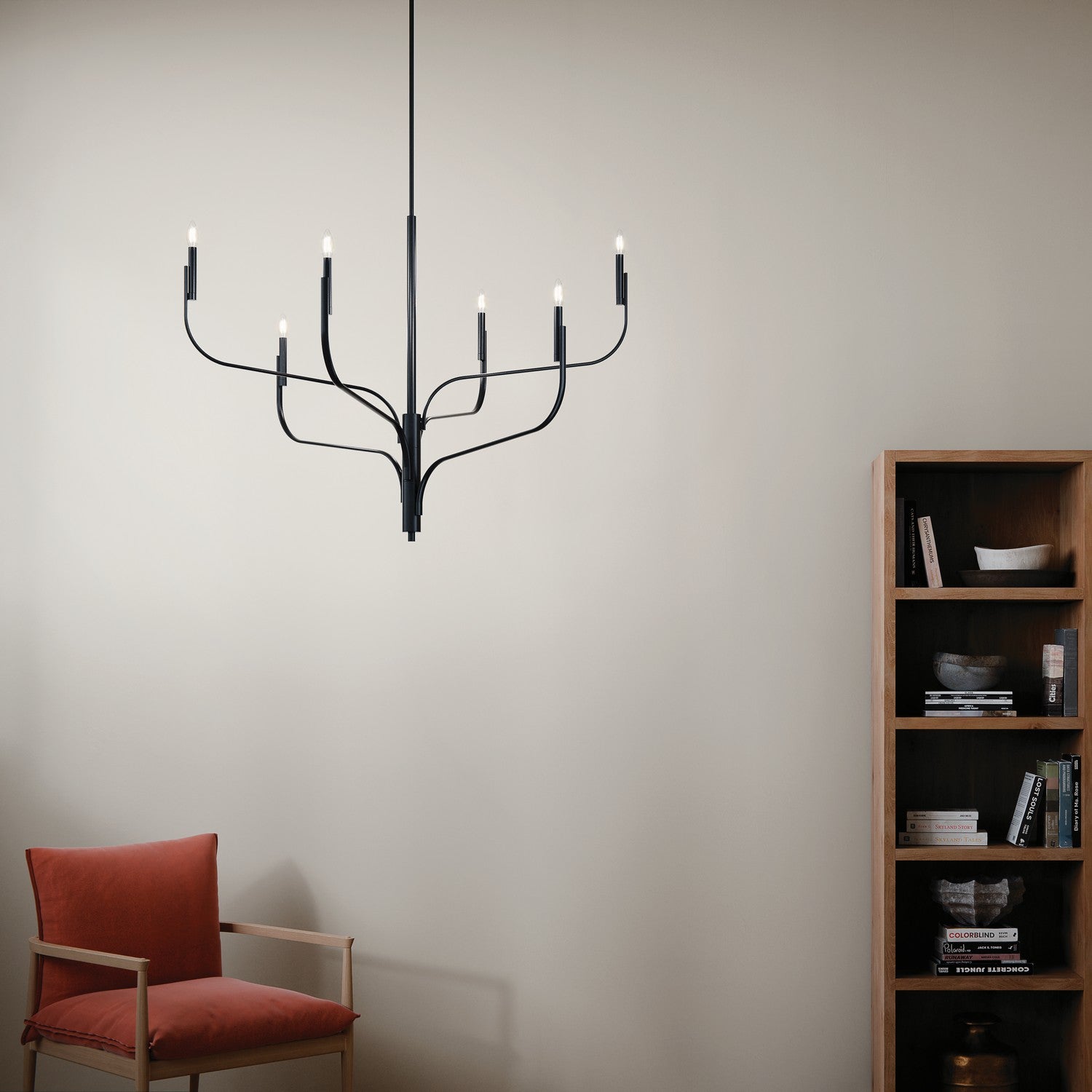 Kichler - 52674BK - Six Light Chandelier - Livadia - Black