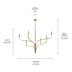 Kichler - 52674CPZ - Six Light Chandelier - Livadia - Champagne Bronze