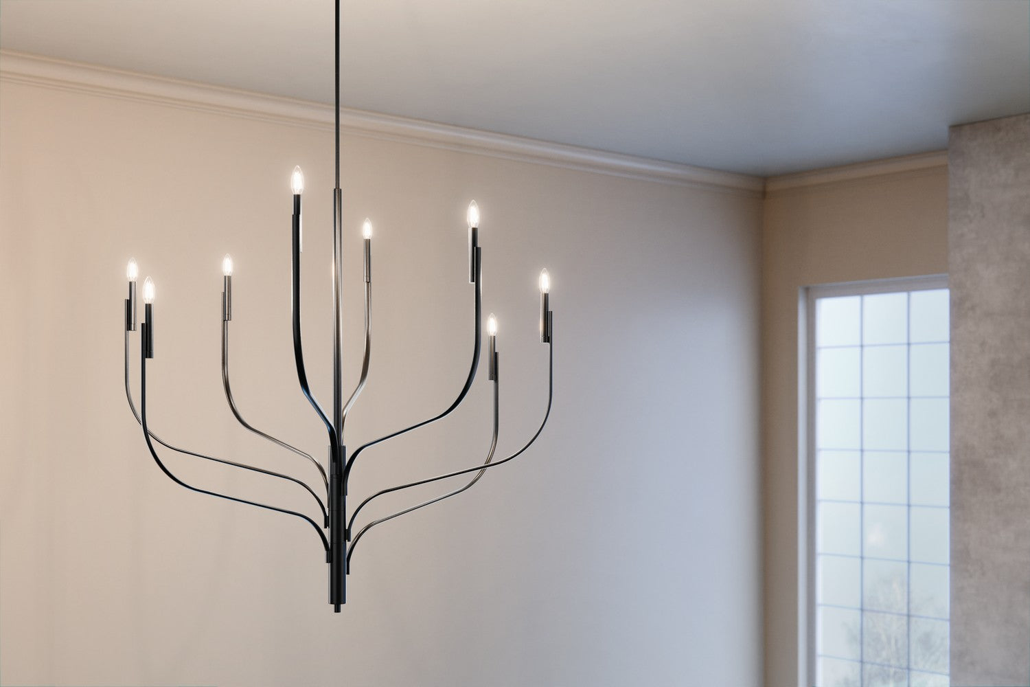 Kichler - 52675BK - Eight Light Chandelier - Livadia - Black