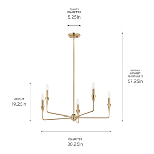 Kichler - 52689CPZ - Five Light Chandelier - Alvaro - Champagne Bronze