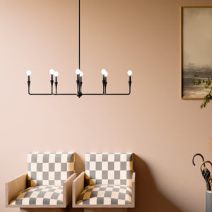 Kichler - 52693BK - Eight Light Linear Chandelier - Alvaro - Black