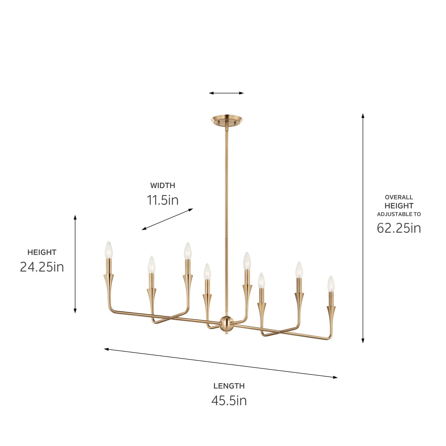 Kichler - 52693CPZ - Eight Light Linear Chandelier - Alvaro - Champagne Bronze