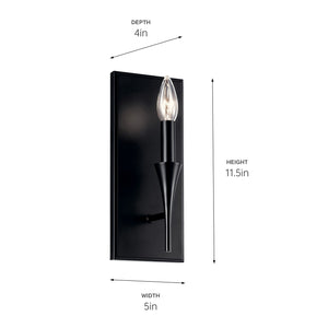 Kichler - 52694BK - One Light Wall Sconce - Alvaro - Black