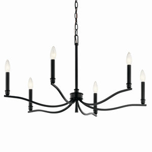 Kichler - 52695BK - Six Light Chandelier - Malene - Black