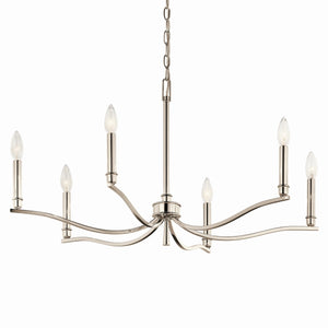 Kichler - 52695PN - Six Light Chandelier - Malene - Polished Nickel