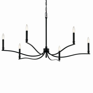 Kichler - 52696BK - Six Light Chandelier - Malene - Black