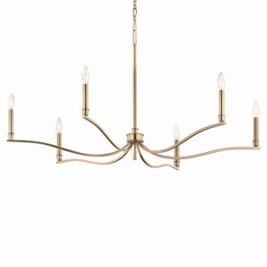 Kichler - 52696CPZ - Six Light Chandelier - Malene - Champagne Bronze