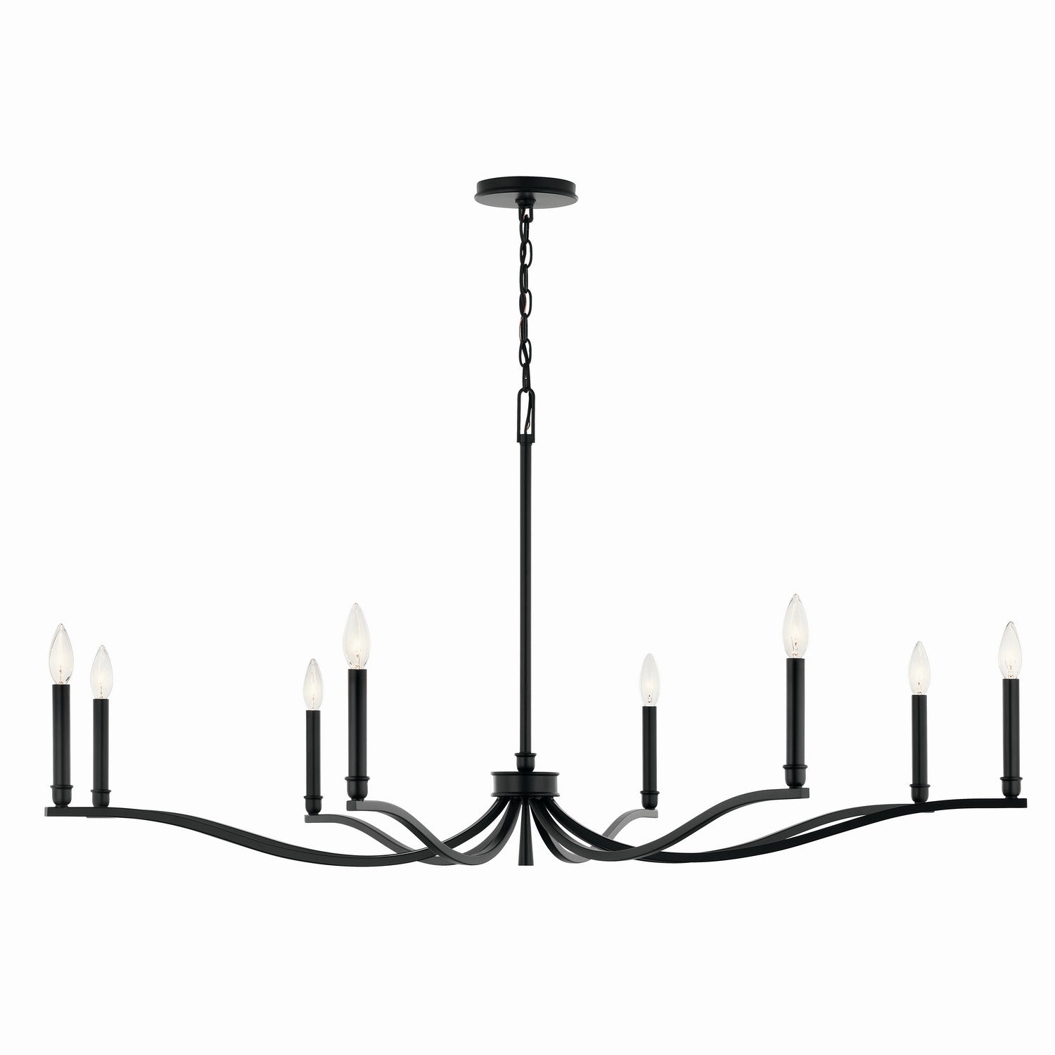 Kichler - 52697BK - Eight Light Chandelier - Malene - Black