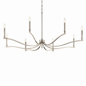 Kichler - 52697PN - Eight Light Chandelier - Malene - Polished Nickel